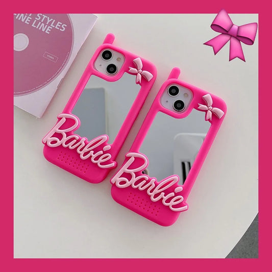 Funda iphone BARBIE con espejo y lacito