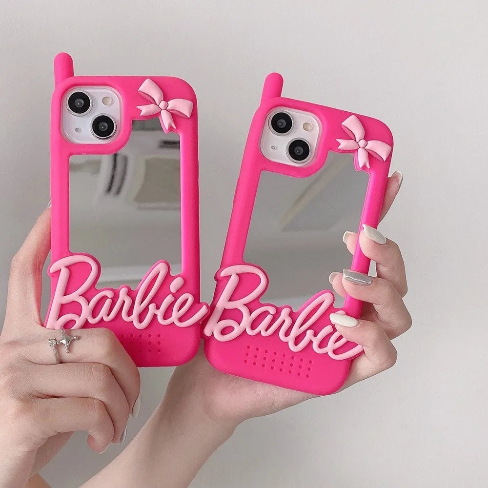 Funda iphone BARBIE con espejo y lacito