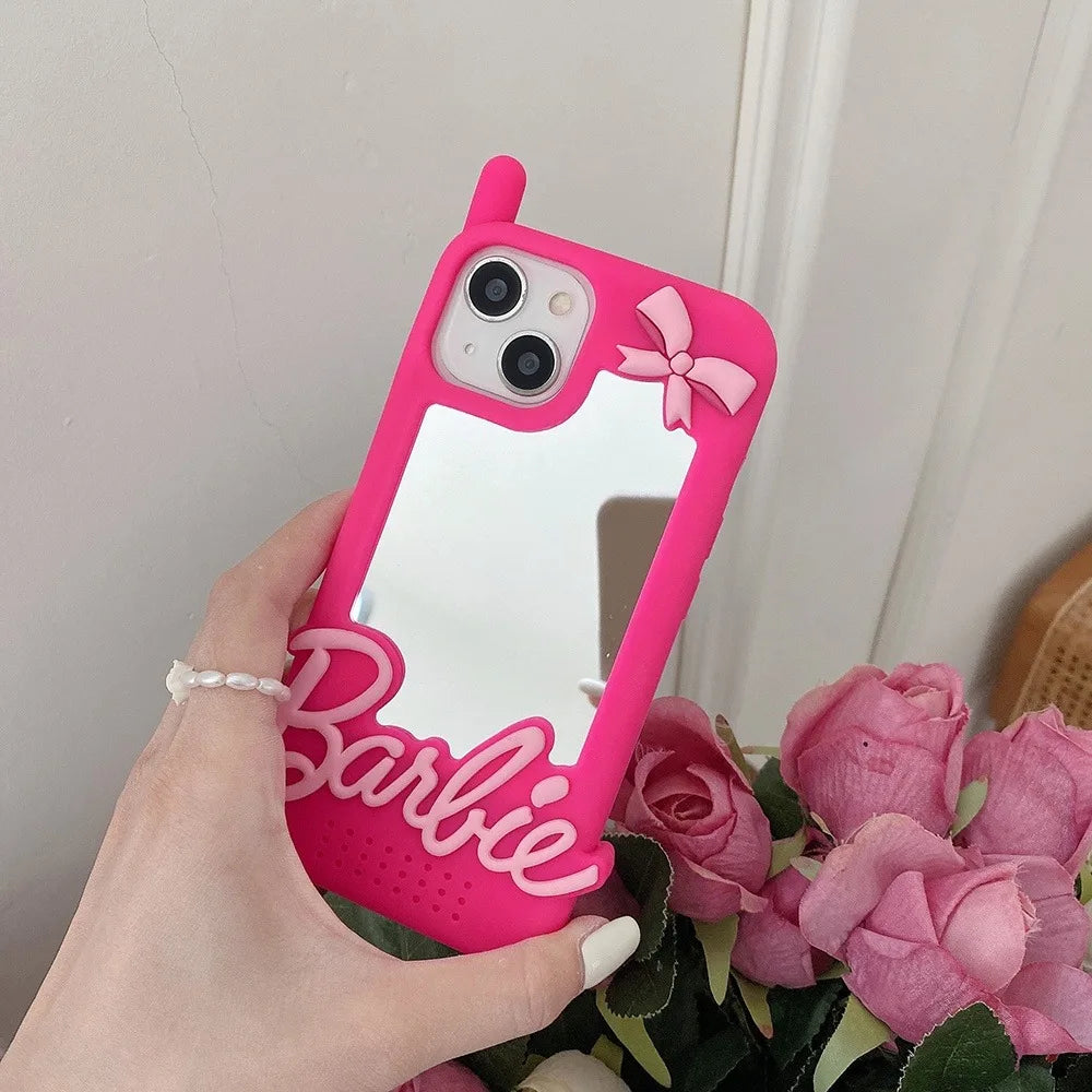 Funda iphone BARBIE con espejo y lacito