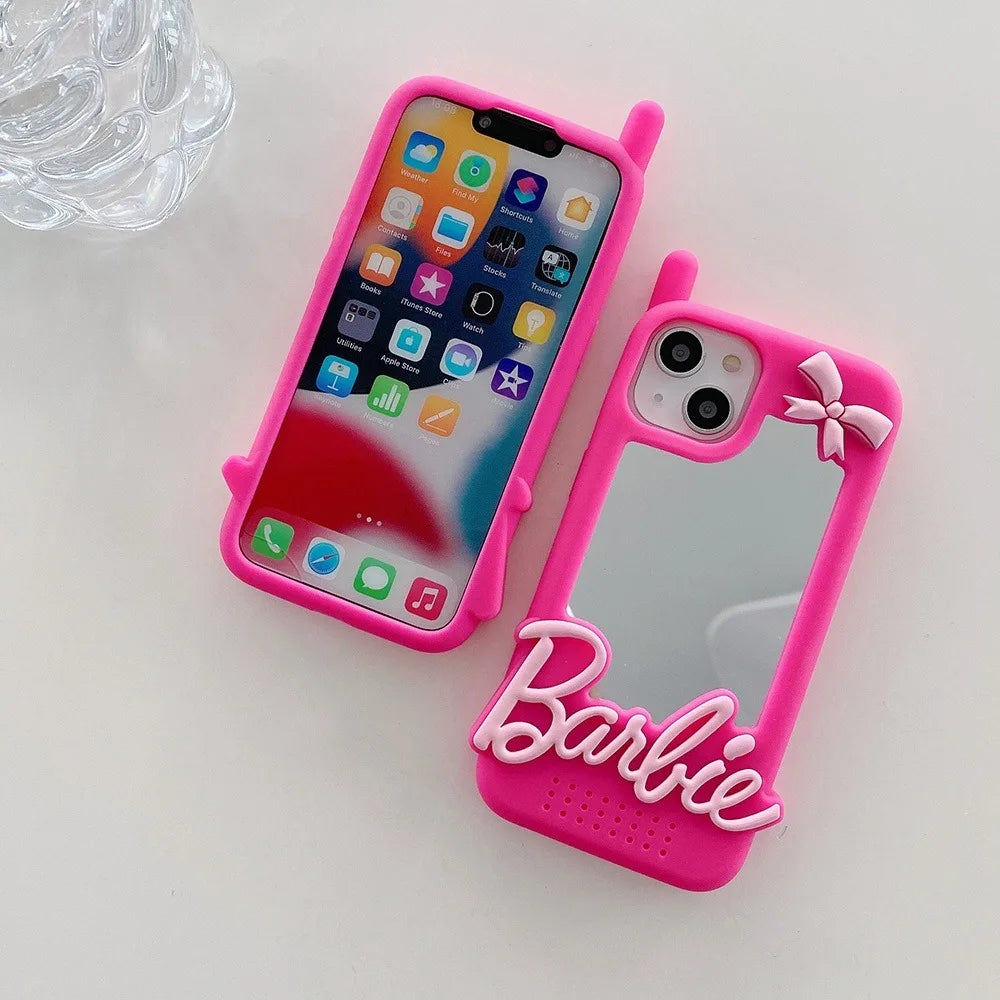 Funda iphone BARBIE con espejo y lacito