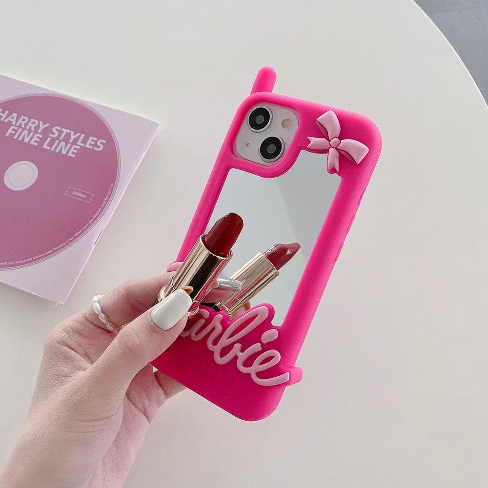 Funda iphone BARBIE con espejo y lacito